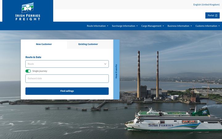 Screenshot of irishferriesfreight.com