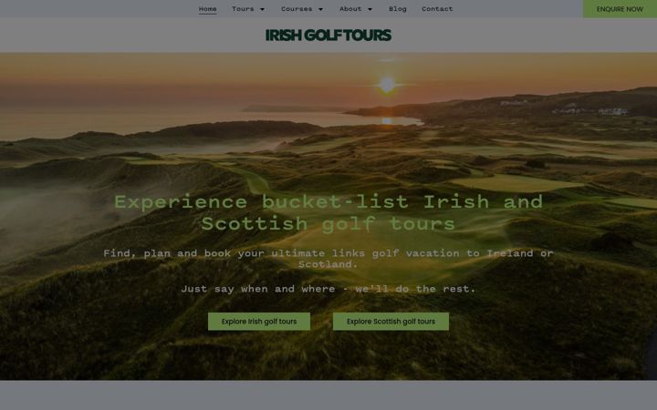 Screenshot of irishgolftours.com