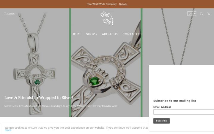 Screenshot of irishgreenjewelry.com