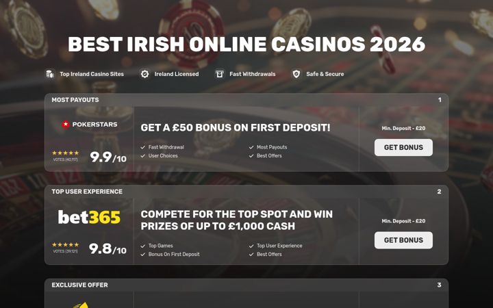 Screenshot of irishratedslots.com