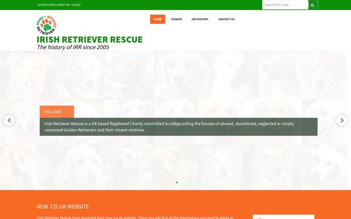 Screenshot of irishretrieverrescue.com