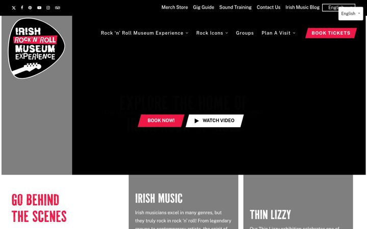 Screenshot of irishrocknrollmuseum.com