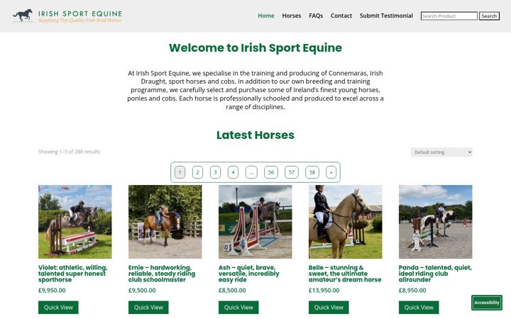 Screenshot of irishsportequine.com
