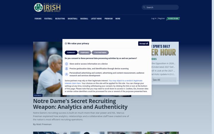 Screenshot of irishsportsdaily.com