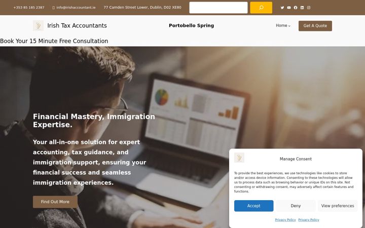 Screenshot of irishtaxaccountants.com