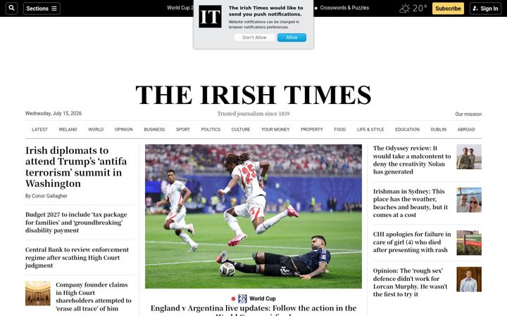 Screenshot di irishtimes.com