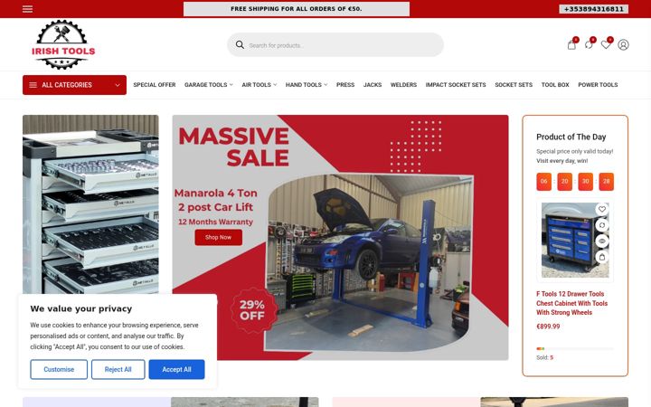 Screenshot of irishtoolsshop.com