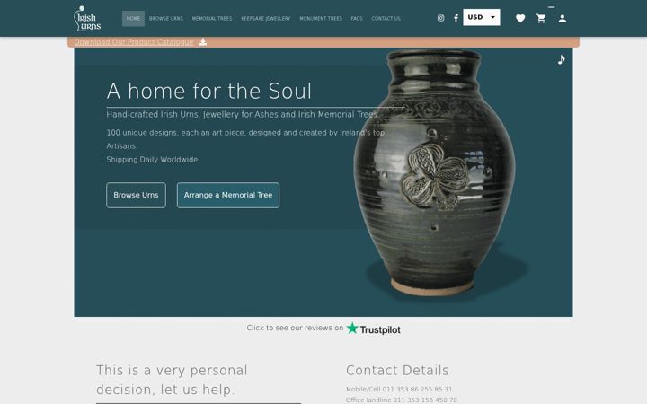 Screenshot of irishurns.com