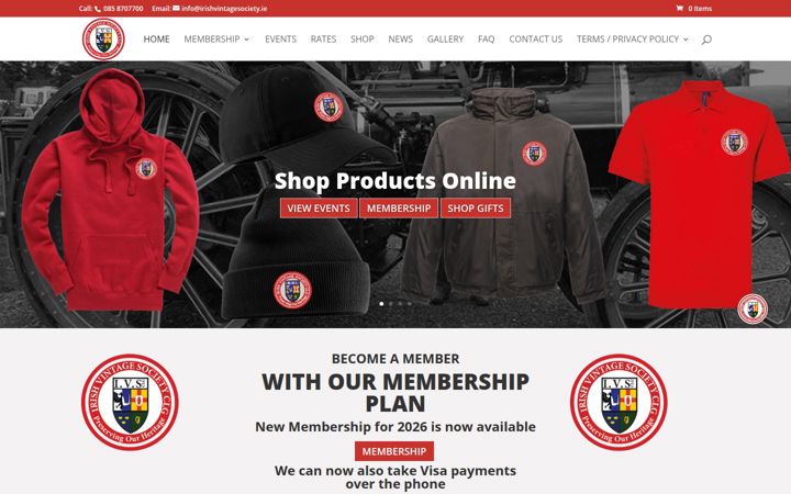 Screenshot of irishvintagesociety.ie