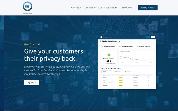 Screenshot of irisidentityprotection.com