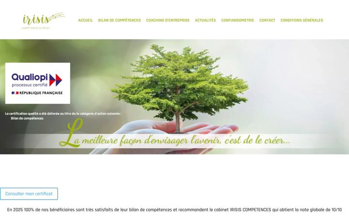 Screenshot of irisis-bilan-competences.fr