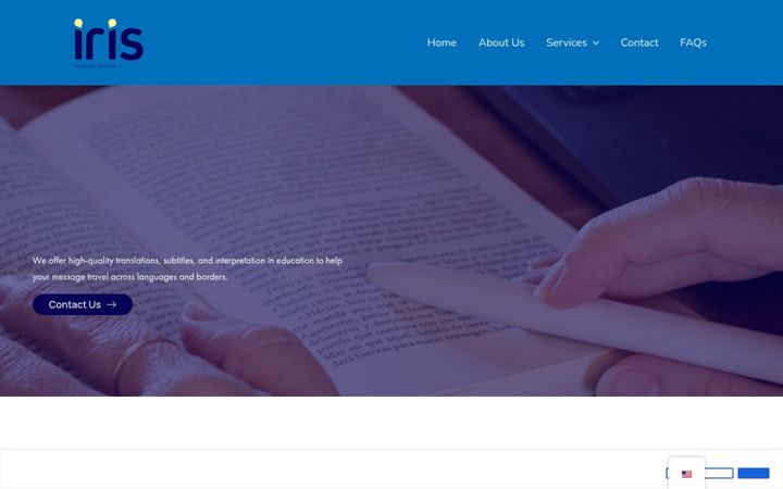 Screenshot of irislanguageservices.com