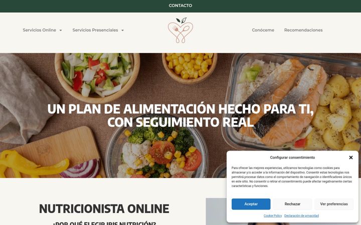 Screenshot of irisnutricion.com