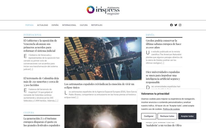 Screenshot of irispress.es