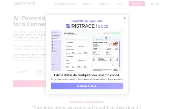 Snímek obrazovky iristrace.com