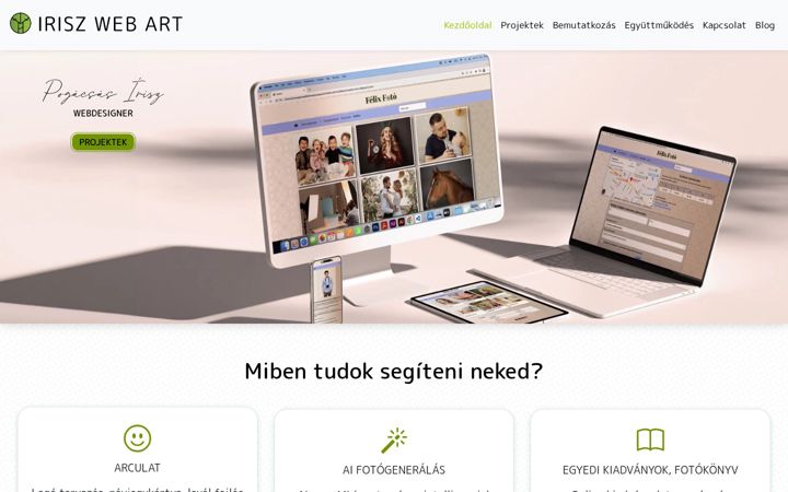 Screenshot of iriszwebart.hu