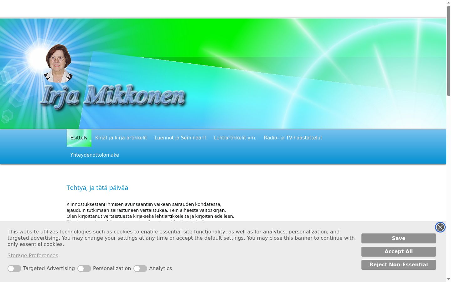 Screenshot del banner di consenso mostrato prima di qualsiasi interazione