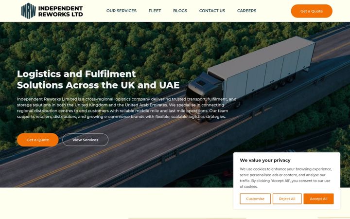 Screenshot of irllogistics.org
