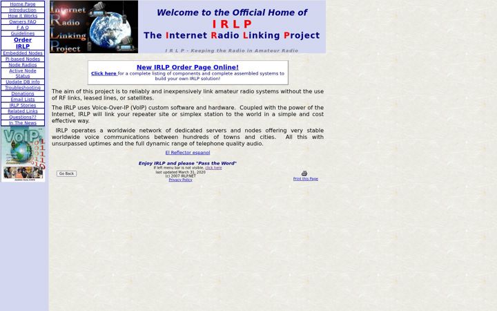 Screenshot of irlp.net