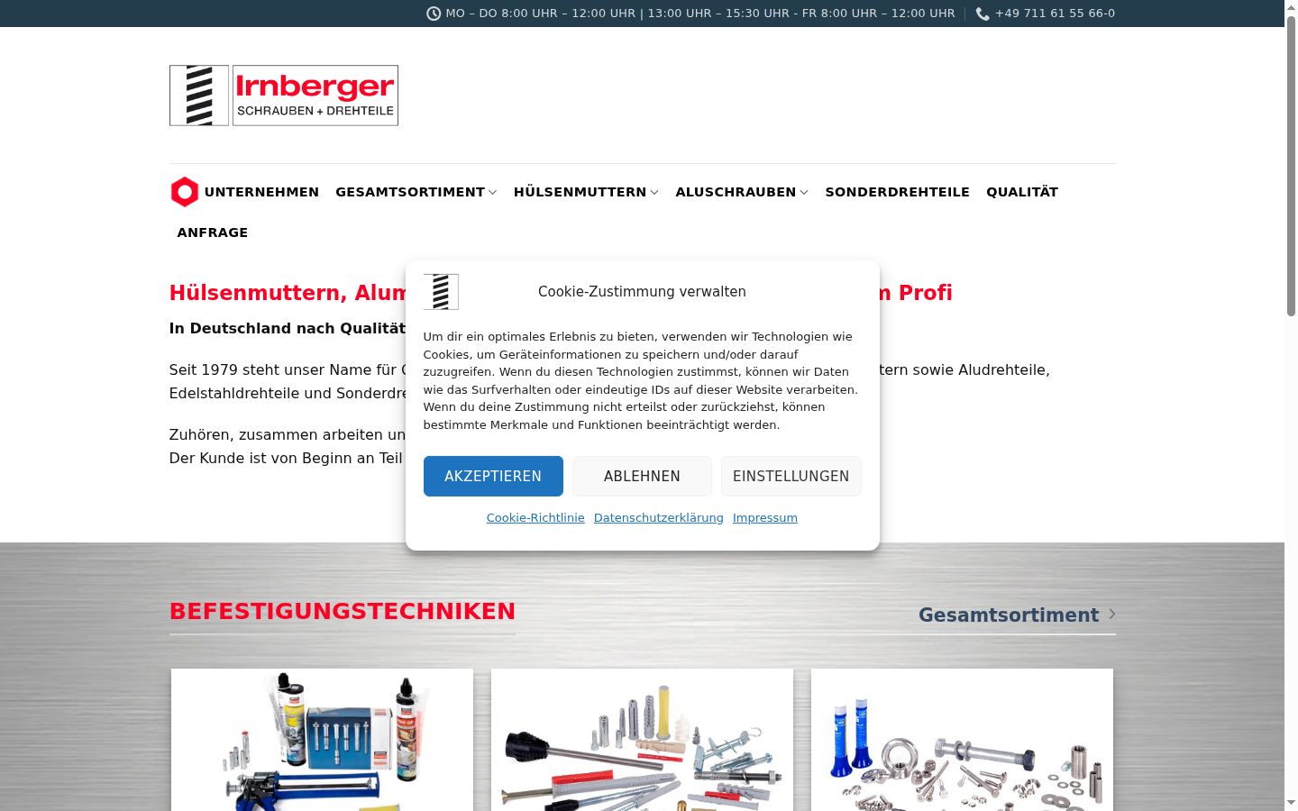 Screenshot del banner di consenso mostrato prima di qualsiasi interazione