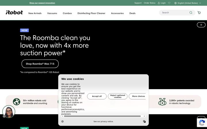 Screenshot of irobot.com