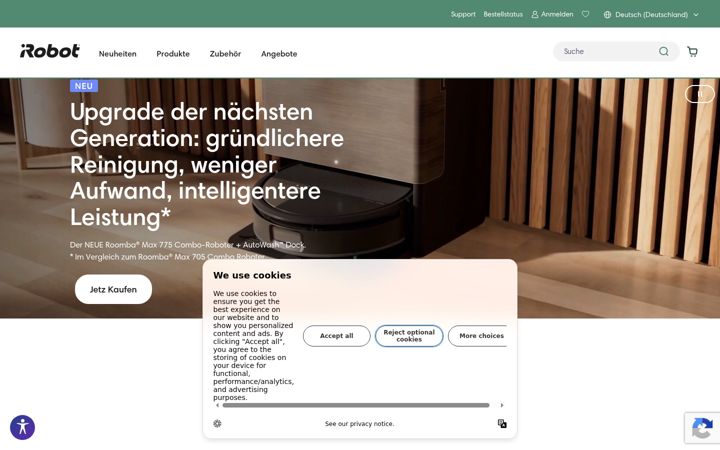 Screenshot του irobot.de