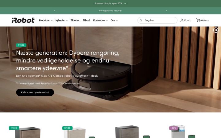 Capture d'écran de irobot.dk