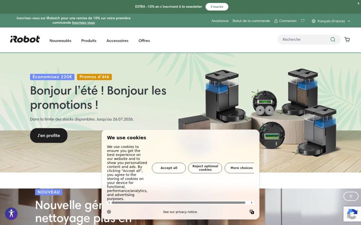 Screenshot of irobot.fr