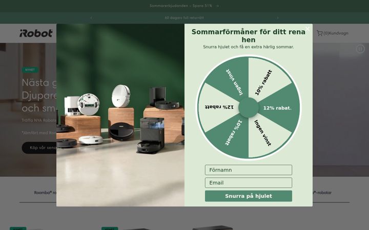 Zrzut ekranu irobot.se