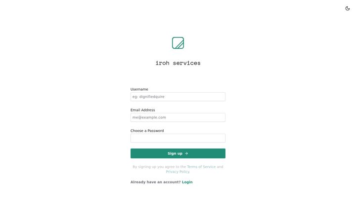 Screenshot of iroh.network