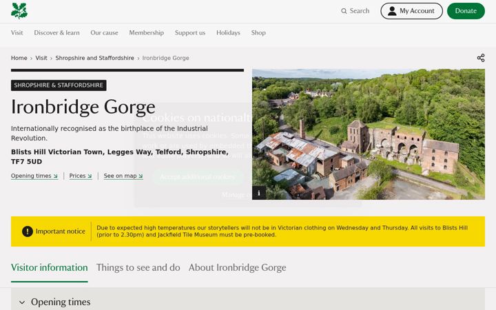Screenshot of ironbridge.org.uk