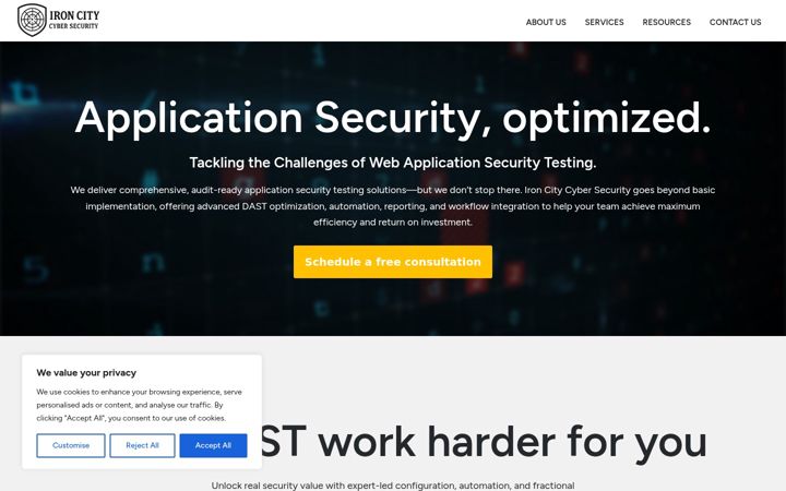 Screenshot of ironcitycyber.com