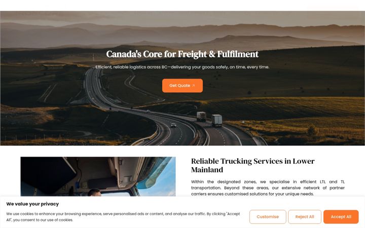 Screenshot of ironcoretransport.com