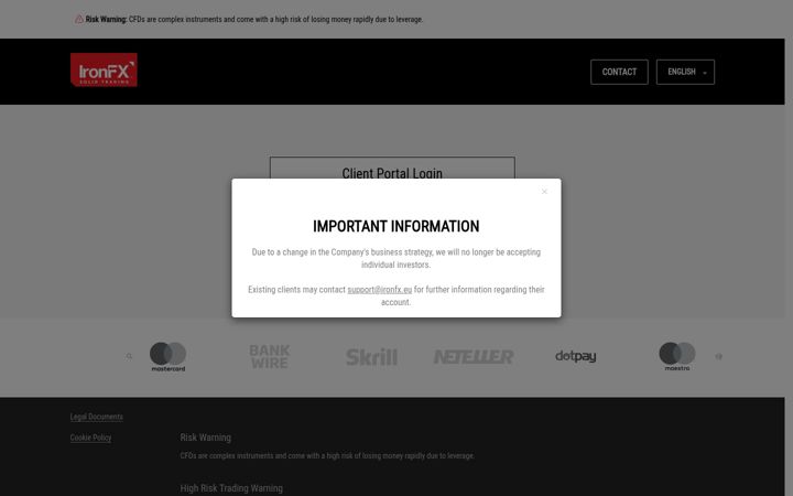 Screenshot of ironfx.eu