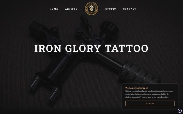 Screenshot of ironglorytattoo.com
