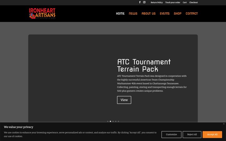 Screenshot of ironheartartisans.com