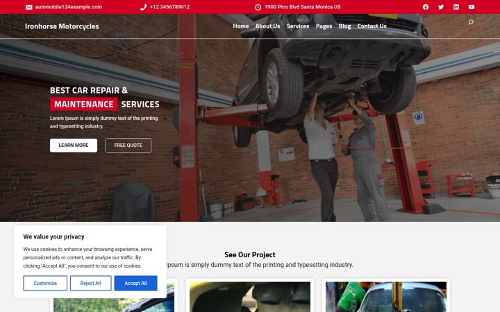 Screenshot of ironhorse-motorcycles.co.uk