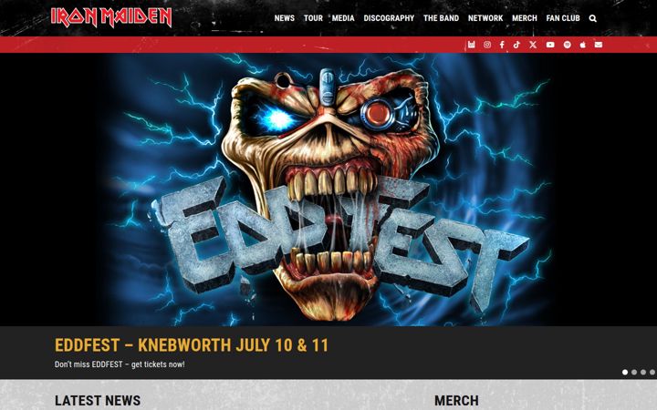 Screenshot of ironmaiden.com