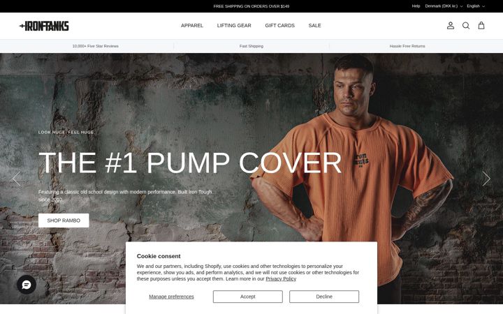 Screenshot of irontanksgymgear.com