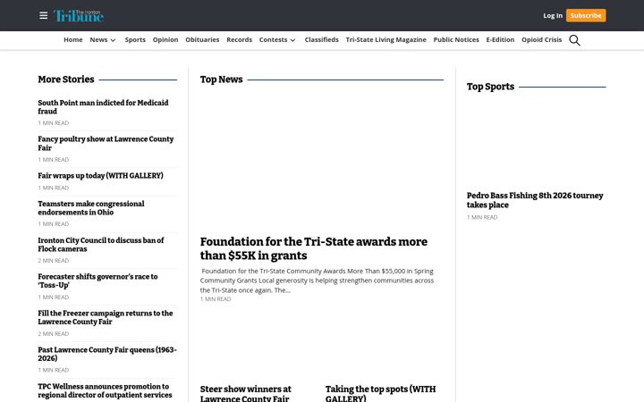 Screenshot of irontontribune.com