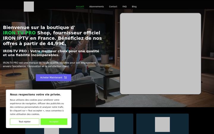 Screenshot of irontvpros.com