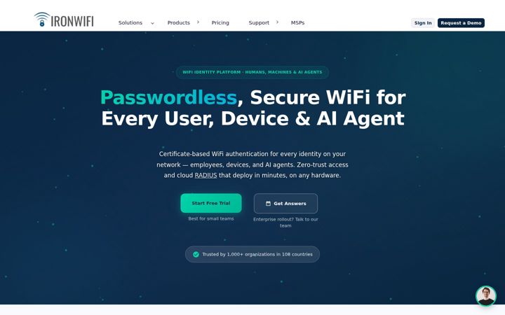 Screenshot of ironwifi.com