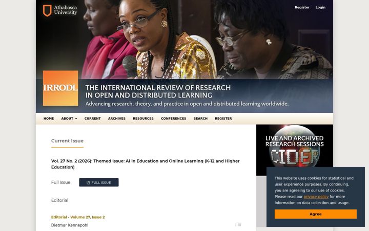 Screenshot of irrodl.org