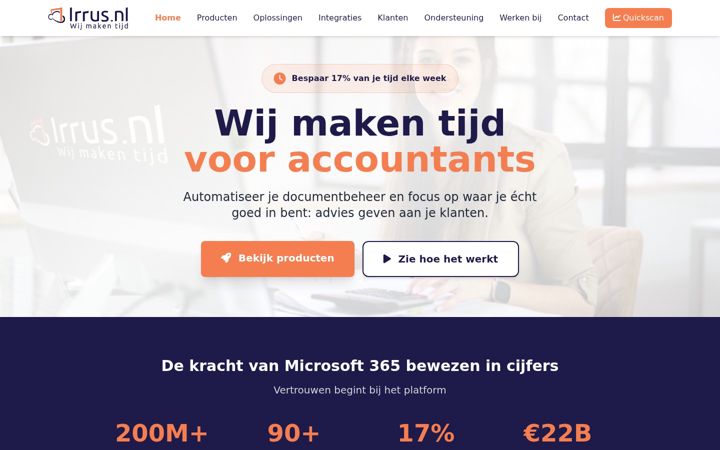 Screenshot of irrus.nl