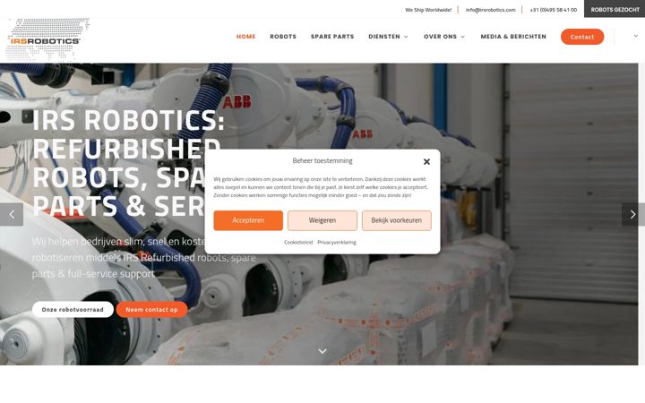 Screenshot of irsrobotics.com