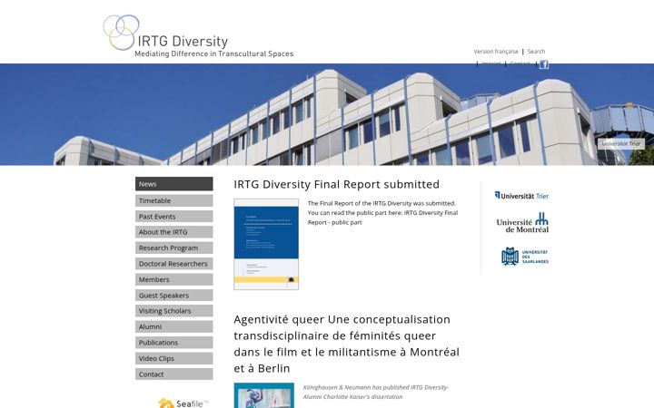 Screenshot of irtg-diversity.com
