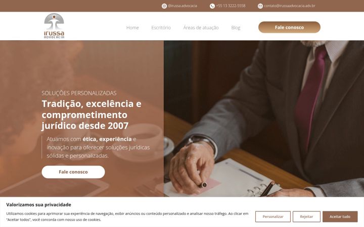 Screenshot of irussaadvocacia.adv.br