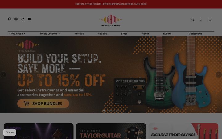 Screenshot of irvineartandmusic.com