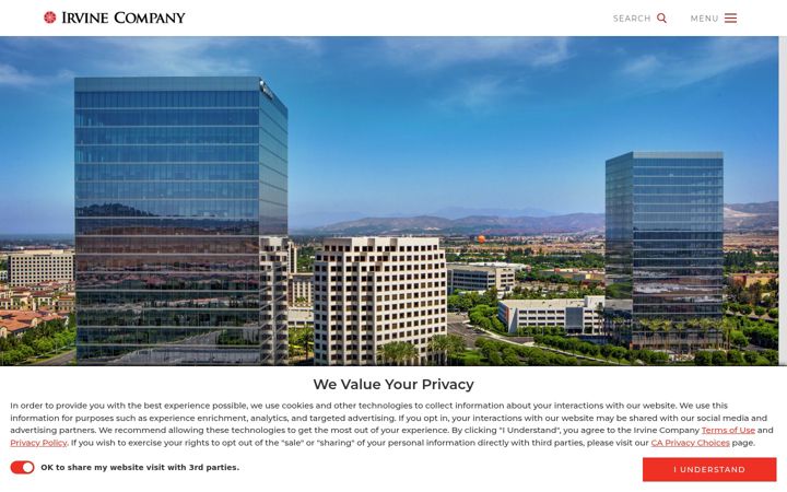 Screenshot of irvinecompany.com