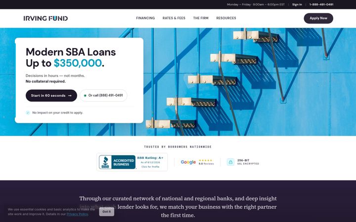 Screenshot of irvingfund.com
